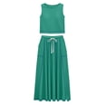 thumbnail image 5 of Gamivast Summer Sets Women 2 Piece Outfits Sleeveless Tank Top & Midi Skirt Casual Streetwear Contrast Binding Stitching Vacation Matching Suit, 5 of 8