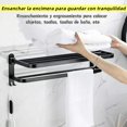 thumbnail image 4 of Toalleros de Acero Inoxidable, Toallero Plegable de Pared, Estantería de Almacenamiento con Ganchos para Baño Cocina Hotel, 4 of 4
