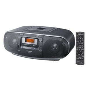 Panasonic RX-D55GC-K Boombox - High Power Portable Stereo AM/ FM Radio, MP3 CD , Tape Recorder with USB & Music Port High Quality Sound with 2-Way 4-Speaker