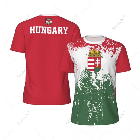 Exclusive design Hungary Flag Grain 3D Printed Men For Running Bike Soccer Tennis Fitness Sports jersey Mesh Fans Short T-shirt