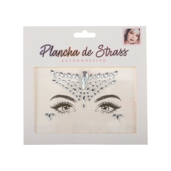 Unique Bargains 1 Pc Classic Face Rhinestone Stickers for Concert White