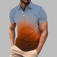 thumbnail image 2 of IhhxPro Men's Short Sleeve Gradient Collared Shirt with Button Detail Fashion Casual Summer Slim Fit Cotton Office Golf S-4XL, 2 of 6