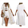 thumbnail image 3 of Bohemio Floral de Corta para Mujer, Talla Grande, con Abertura Frontal, Conjunto de 2 Piezas para Verano XL, 3 of 6