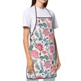 thumbnail image 3 of Naloa 1Pack Adjustable Bib Apron Waterdrop Resistant Cooking Kitchen Aprons for Women Men Chef, Flower Leaves Print, 3 of 8