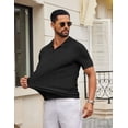 thumbnail image 5 of COOFANDY Textured Polo Shirts for Men Summer V Neck Short Sleeve Buttonless Polo Knit Stretchy Golf Shirts, 5 of 7