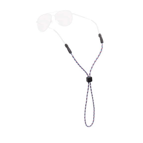 Chums Universal Fit Adjustable Eyewear Holder Sunglasses Strap for Men and Women - Red/White/Blue