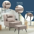 thumbnail image 5 of Andeworld Accent Chair with Ottoman,Living Room Chair with Pillow,Upholstered Armchair for Living Room, Comfy Reading Chair for Bedroom(White), 5 of 7