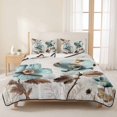 thumbnail image 3 of Queen Quilt Set 90''x96'', Retro Mallow Flowers Lightweight Bedspread Coverlet Set with 2 Pillow Shams, Spring Floral Butterfly Elegant Breathable All Season Quilt Bedding for Bedroom/Guest Room, 3 of 9