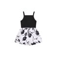 thumbnail image 4 of Xingqing Kids Girls Toddler Flower Jumpsuits Sleeveless Printed Buttoned Ruffles Short Pants Summer Clothes, 4 of 7