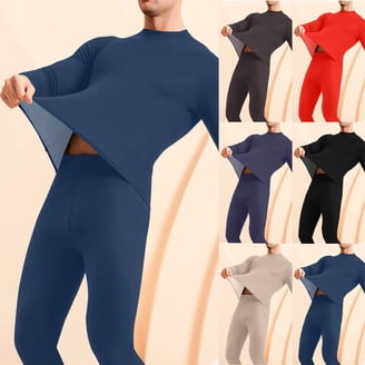 Cozy Men's Thermal Long Johns Set - Cotton Blend Base Layer For Winter