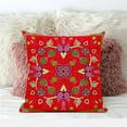 thumbnail image 4 of Amrita Sen Designs  20 x 20 in. Paisley Leaf Geo Duo Suede Zippered Pillow with Insert - Red, 4 of 4