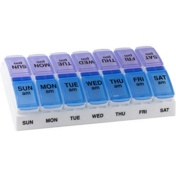 2 Pack Ezy Dose Weekly AM/PM Travel Pill Containers Large 1 Each