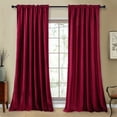 thumbnail image 1 of Topfinel 2 PCS 100% Blackout Luxury Velvet Curtain 108 Inches Long Rod Pocket Back Thermal Insulated Curtains for living room, Burgundy, 1 of 7