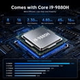 thumbnail image 3 of Kinupute Mini PC i9, Desktop Computer Core i9-9880H 8 cores, Win-11 Pro(TPM2.0), 16GB DDR4, 256GB NVME SSD, DP/HDMI/Type-C Port, 4K Triple Display, Dual 2.5G LAN, WiFi 6E/BT5.3, 4G Module Slot, VESA, 3 of 22
