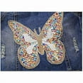 thumbnail image 4 of Peacolate Butterfly Embroidered Sequins Denim Jacket for Girls, Spring/Autumn, Ages 9-10 Years, 4 of 5