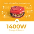 thumbnail image 4 of MisterChef Pizzero de Encimera, Mini Horno para Pizza de 1450 W, Horno para Pizzero con Placa de Cerámica Antiadherente de 12 ″, Horno de Pizza Eléctrico Interior para Crepes, Panqueques - Rojo, 4 of 5