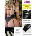 thumbnail image 3 of Kaei&Shi Floral Embroidered, Underwire, Removable Garter, Thigh Straps, Backless Bodysuit, 3 of 5