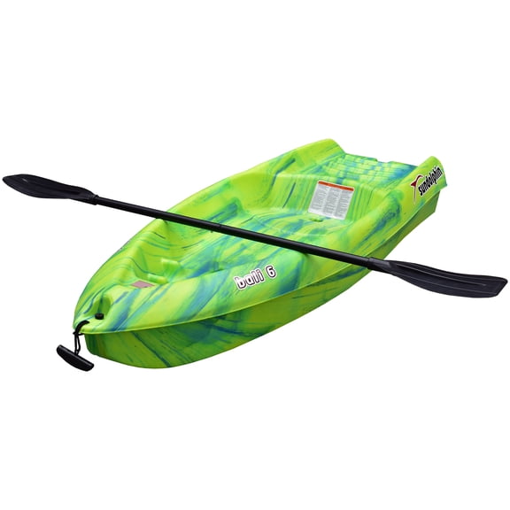 Sun Dolphin Bali 6, 6ft. Sit-on Recreational Kayak with Paddle, Citrus Swirl