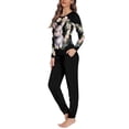 thumbnail image 2 of FKELYI Size XL Floral Pjs Aesthetic 2 Packs Soft Easter Rabbit Jogger Nightwear for Women Pajama Lightweight Long Sleeve Ladies Pajamas Sets, 2 of 4