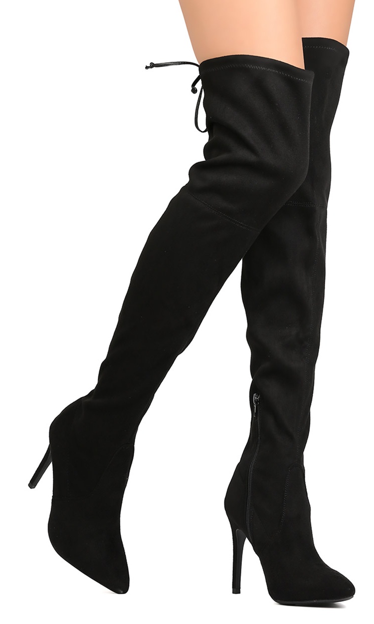 womens suede thigh high boots