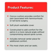 Equate Memory Foam Coccyx Seat Cushion, Black – Tailbone Pressure Relief