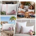thumbnail image 5 of Pink Pumpkin Outdoor Waterproof Pillow Covers, Thanksgiving Fallen Leaves Autumn Stripe Decorative Square Throw Pillowcase Sofa Cushion Sham for Patio/Couch/Chair, 24"x24" 2 Pack, 5 of 8