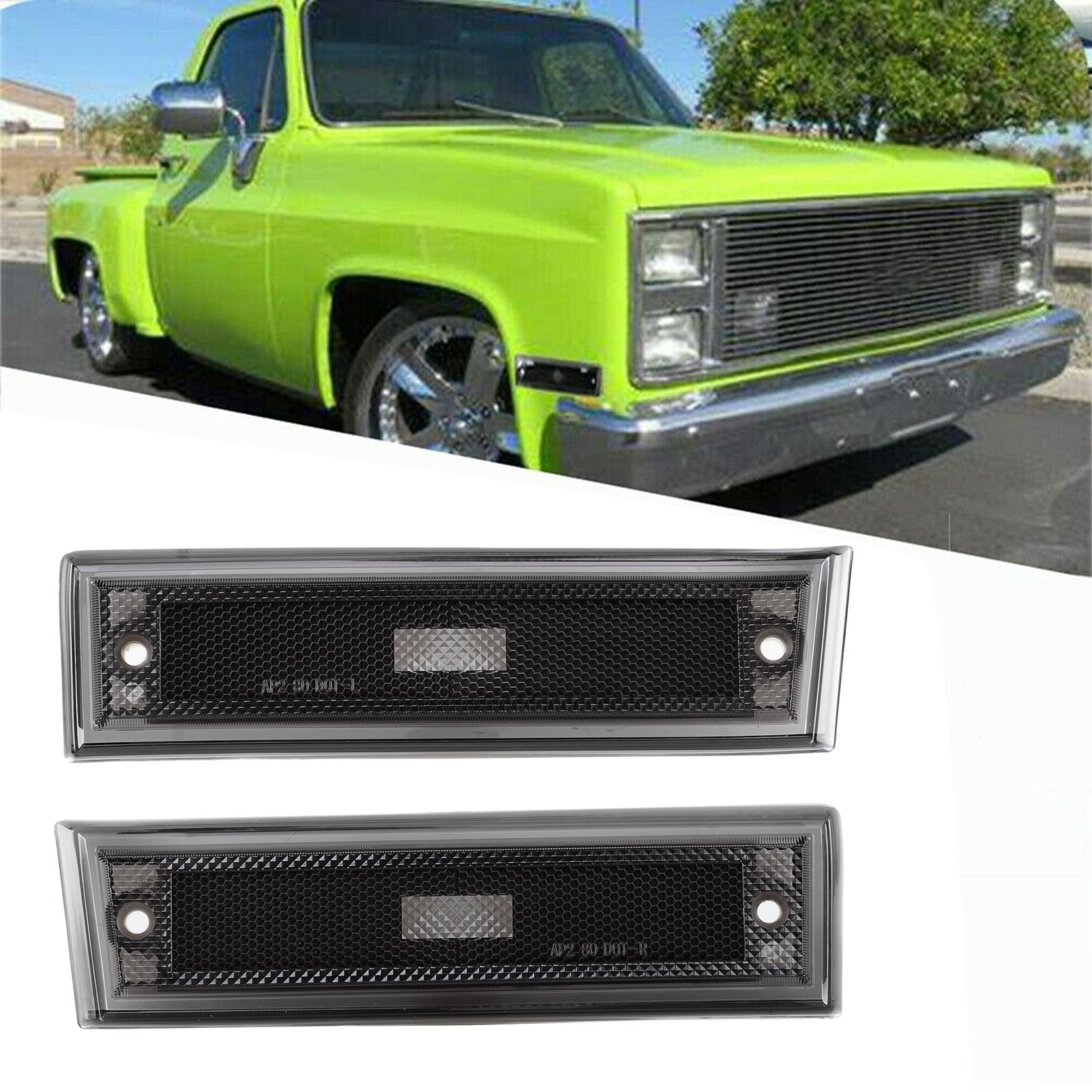 Side Marker compatible with Chevrolet Suburban 81-91 Front Right and Left Included Lens and Housing W/Chrome Trim 