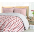 thumbnail image 5 of Ambesonne Modern Duvet Cover Set, Chevron Lines Borders, 2-Calking, Dark Coral and White, 5 of 7