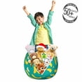 thumbnail image 3 of Banana Storage Toy Bag Chair, Pattern of Whole and Sliced Fruit Elements Scattered, Stuffed Animal Organizer Washable Bag, Small Size, Seafoam Mustard, by Ambesonne, 3 of 3