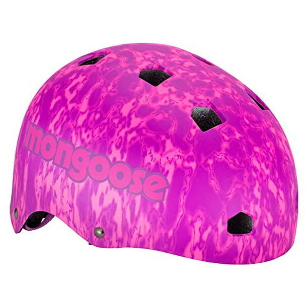 Mongoose BMX Bike Helmet, Multi Sport Kids Helmet, Pink/Purple