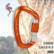 thumbnail image 3 of Mosquetón Al Aire Libre Mosquetón de bloqueo de seguridad en forma de D de 25KN Hebilla para escalada en roca al aire libre (naranja), 3 of 3