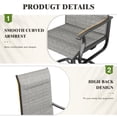 thumbnail image 6 of UDPATIO 9-Piece Outdoor Dining Set with High-Back Swivel Padded Chairs & Iron Square Table for 8-Person, Black & Light Gray, 6 of 9