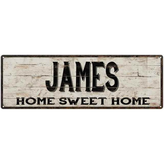 JAMES Rustic Home Sweet Home Sign Gift 6x18 Metal Decor 106180084080