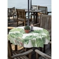 thumbnail image 2 of Outdoor Tablecloth with Umbrella Hole for Patio/Picnic/Party/Camping, Tropical Plant Waterproof Table Cloth Round Cover Washable, Summer Watercolor Green Palm Leaves (Dia 60"), 2 of 8