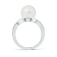 thumbnail image 2 of ANGARA Solitaire South Sea Cultured Pearl Bypass Ring with Diamonds in 14K White Gold for Women | June Birthstone, Birthday, Anniversary, Jewelry Gift for Women | Pearl Ring, 2 of 8