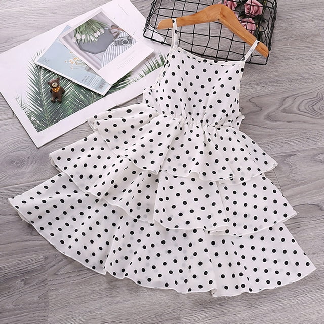 Landzoo One Robe Sans Manches Imprimée pour Filles Tout-Petits Robe de Fête Dansante Vêtements Mignons et à la Mode pour Enfants