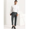thumbnail image 3 of Lars Amadeus Pantalones De Vestir PaHombre Color Sólido Frente Plano Slim Fit Business Pantalones Recortados Gris oscuro S, 3 of 6