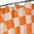 thumbnail image 3 of Orange and White Wavy Checkerboard Pattern Shower Curtain 72"x84" ,Bathroom Decorative Shower Curtains Set with 12 Hooks,Modern Waterproof Washable Shower Curtain, 3 of 6