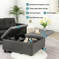 thumbnail image 6 of Magic Union 35 Inch Extra Large Ottoman with Storage, Large Square Storage Ottoman Coffee Table with Lift Top Tufted Linen Look upholstered Ottomans for Living Room-Gray, 6 of 7