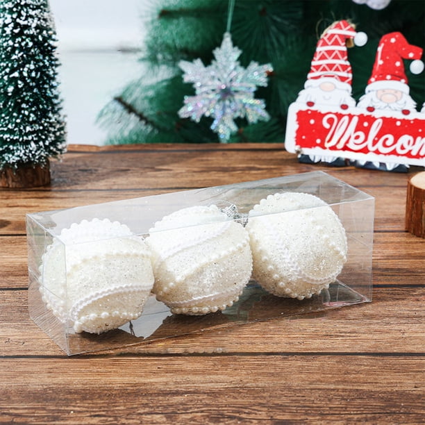 Fiudx Decoración del hogar Nuevo juego de 3 bolas navideñas para decoración de árboles de Navidad, bolas para decoración del hogar, bolas para colgar en Navidad, bolas para decoración navideña