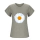 thumbnail image 2 of Mujeres Manga Corta Tops Moda Imprimir Blusa Divertida, Cuello Redondo Poliéster Spandex Tee, 2 of 6
