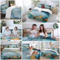 thumbnail image 5 of Queen 4 Piece Bedding Set Gold Lines Turquoise Marble Texture Soft Breathable Duvet Cover and Pillowcase,Abstract Art Duvet Cover Set Washable Bed Sheets for Bedroom Dormitory Guest Room, 5 of 9