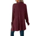 thumbnail image 4 of LAVA Women's Open Front Cardigan Casual Lightweight Long Sleeve Drape Duster Cardigans (Red, XL), 4 of 8
