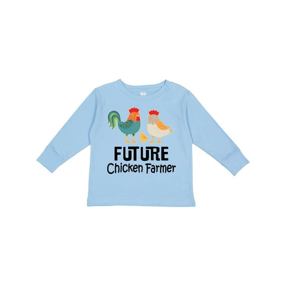 Inktastic Future Chicken Farmer Childs Boys or Girls Long Sleeve Toddler T-Shirt