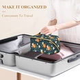 thumbnail image 3 of FORMRS Makeup Bag Travel Cosmetic Organizer for Women Fold Flat Zipper Pouch with Handle, Green Floral Oranges, 3 of 8