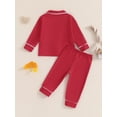 thumbnail image 6 of Elippeo Toddler Girls Boys Fall Pajamas Set Patchwork Long Sleeve Shirts Tops Long Pants 2 Pieces Lounge Suit Sleepwear 6 12 18 24 Months 2 3 4 5 Years, 6 of 9