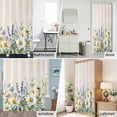 thumbnail image 6 of Spring Flowers Daisy Fabric Shower Curtain Watercolor Floral Leaves Washable Shower Curtains for Bathroom, Waterproof Bath Curtain with Hooks Home Decor 72x72in, 6 of 8