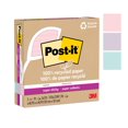 thumbnail image 1 of Post-it® 100% Recycled Paper Super Sticky Notes 675R-3SSNRP, Wanderlust Pastels Collection, Lined, 4 in x 4 in, 3 Pads/Pack, 70 Sheets/Pad, 1 of 3