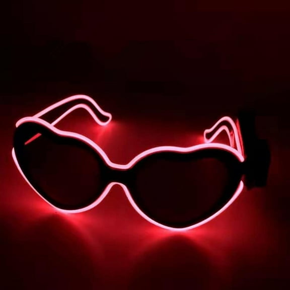 LINLIN Fluorescent Glasses, Halloween Christmas Fluorescent Love Glasses El Wire Light Up LED Glowing Festival Party Sunglasses Gifts