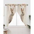 thumbnail image 3 of Swag Curtains, Cute Bunny Rabbit Plant Leaves Cotton Linen Rod Pocket Kitchen Curtains Valances Tier Curtains Swag Valance Curtains for Bedroom Living Room 28" x 36", 2 Panels, 3 of 6